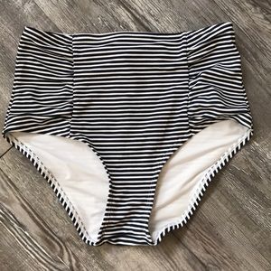 HIGH RISE STRIPED BIKINI BOTTOMS